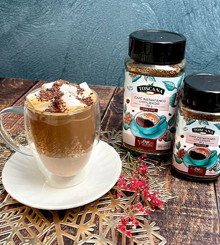 Café con chocolate caliente