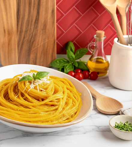 Spaghetti en salsa de calabaza