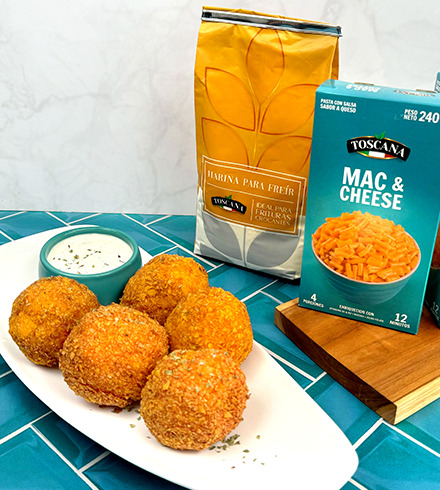 Trufas crujientes de mac & cheese
