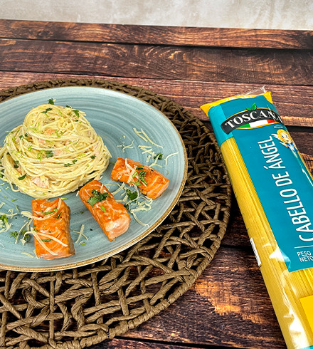 Pasta con salmón