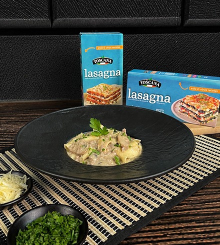 Lasagna estilo stroganoff