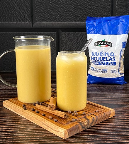 Bebida de avena con sabor a naranjilla